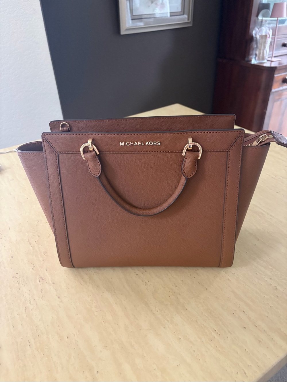 Michael Kors Classic Structured Women’s Handbag in Brown INTERIOR STAIN